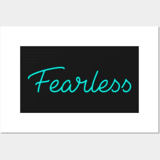 Neon Fearless Sign Art Posters and Art